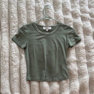 Pink Rose Sage Green Tee